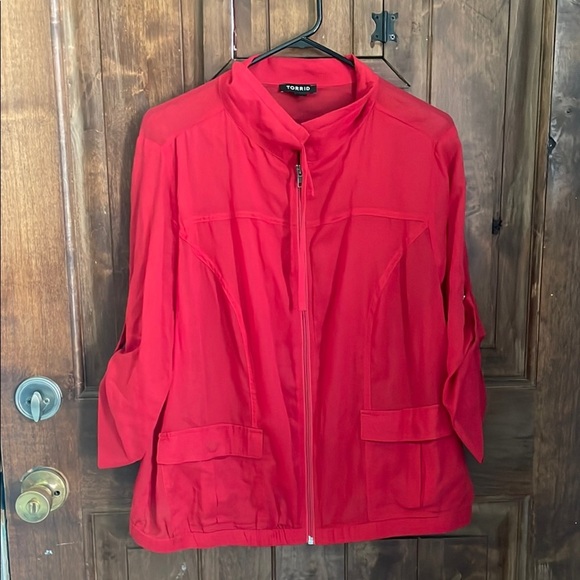 Torrid Red Jacket Casual Lightweight size 0 - Picture 1 of 6